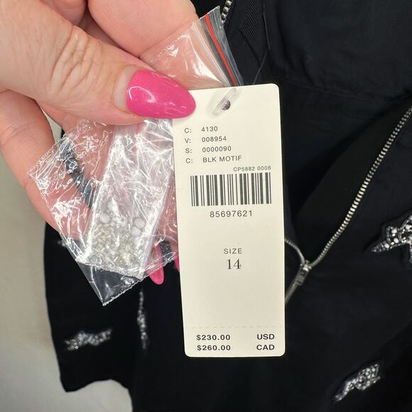 NWT Anthropologie Maeve The Brynne 3D Beaded Bow Spaghetti Strap Mini Dress 14 - Picture 13 of 15